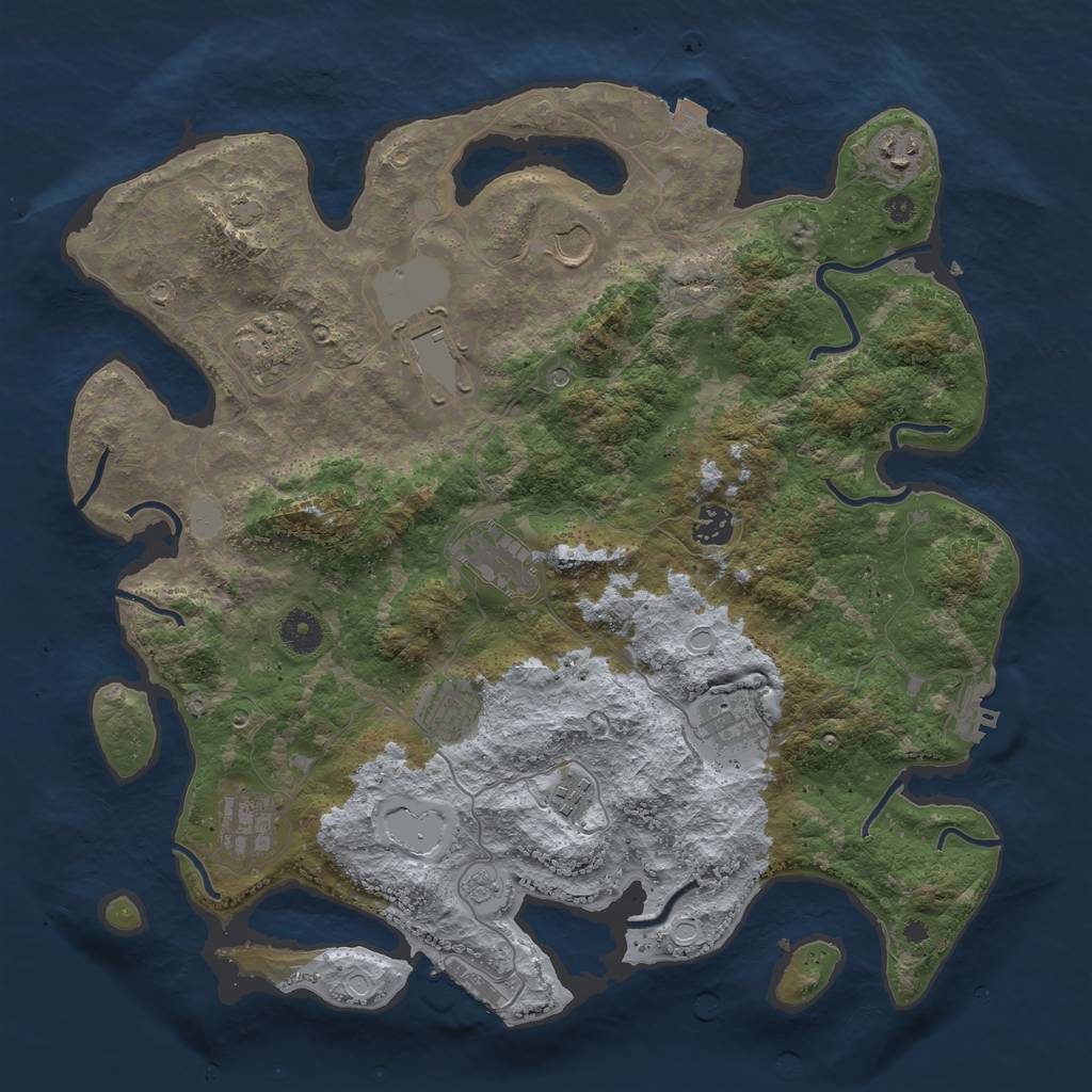 Rust Map: Procedural Map, Size: 3900, Seed: 59201318, 18 Monuments