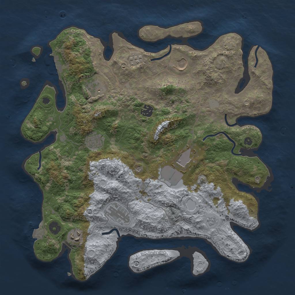 Rust Map: Procedural Map, Size: 3650, Seed: 89843938, 15 Monuments