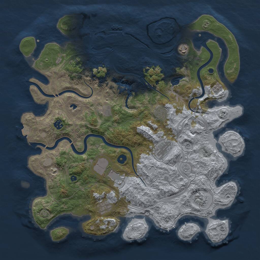 Rust Map: Procedural Map, Size: 4250, Seed: 3927913, 14 Monuments