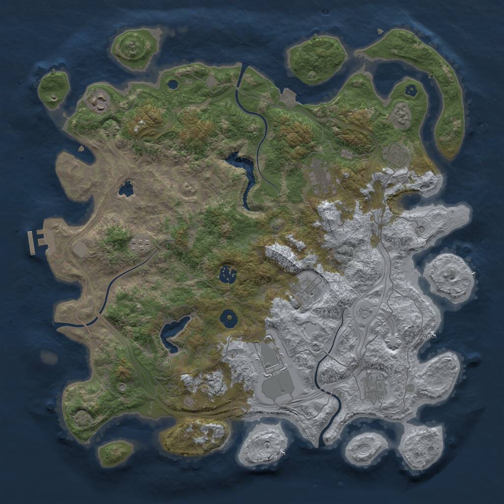 Rust Map: Procedural Map, Size: 4250, Seed: 3927913, 14 Monuments