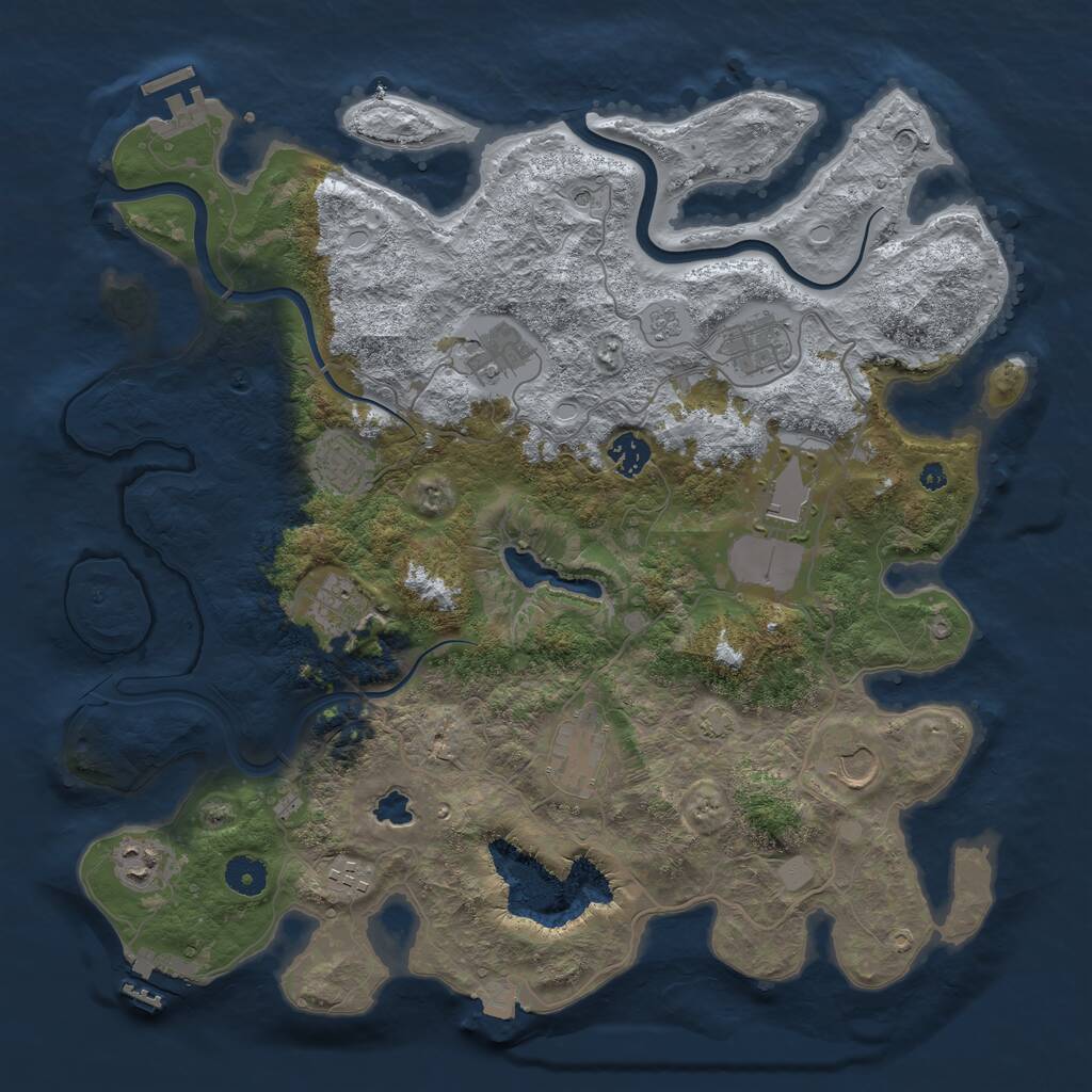 Rust Map: Procedural Map, Size: 4000, Seed: 59866866, 16 Monuments