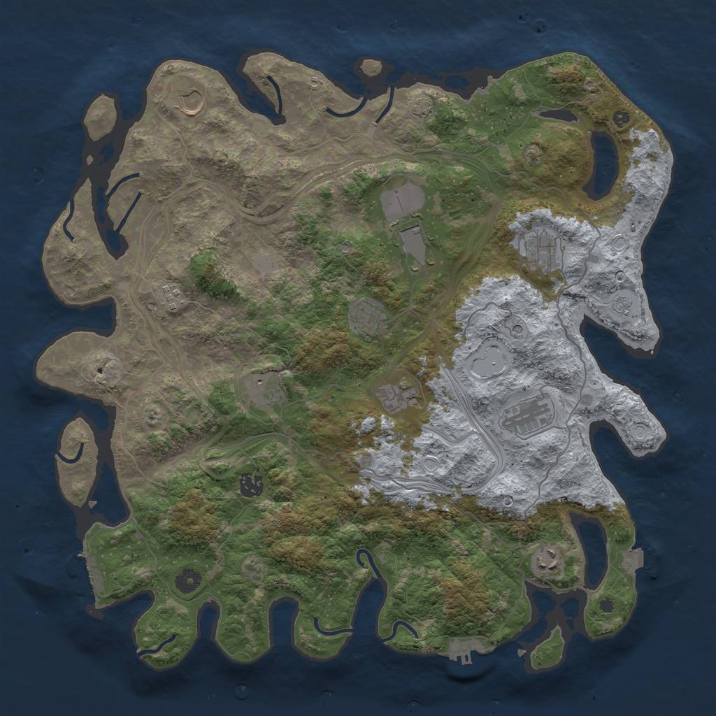 Rust Map: Procedural Map, Size: 4300, Seed: 65398700, 18 Monuments