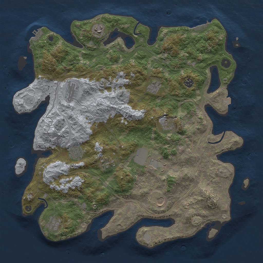 Rust Map: Procedural Map, Size: 4250, Seed: 27059929, 19 Monuments