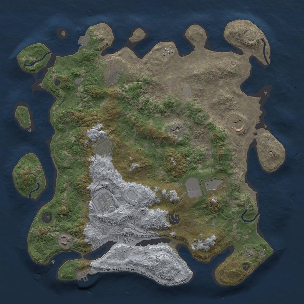 Rust Map: Procedural Map, Size: 4000, Seed: 32569673, 15 Monuments
