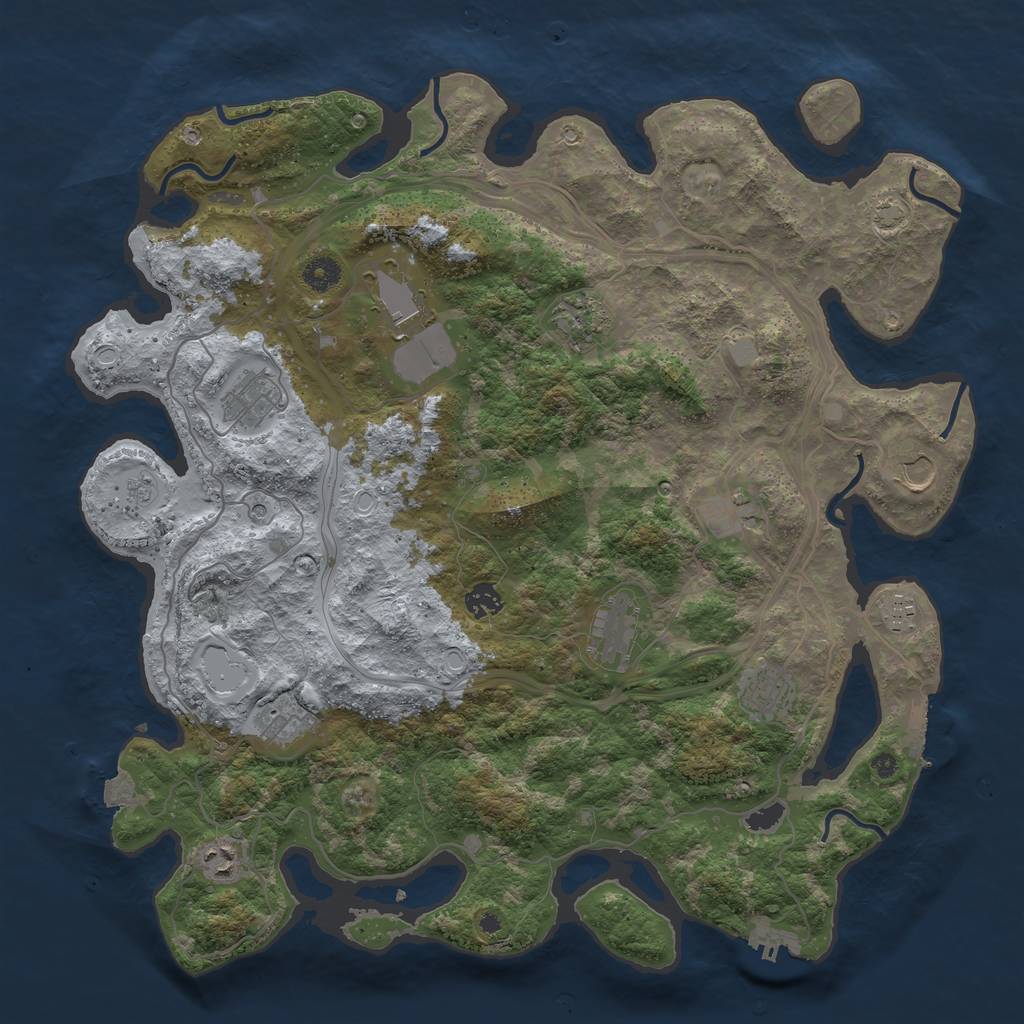 Rust Map: Procedural Map, Size: 4300, Seed: 76445, 19 Monuments