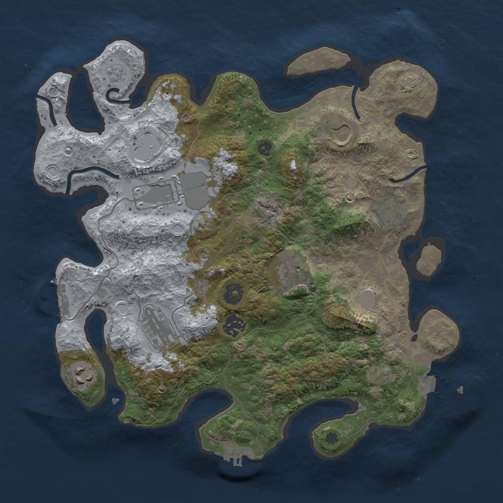 Rust Map: Procedural Map, Size: 3550, Seed: 41429802, 15 Monuments