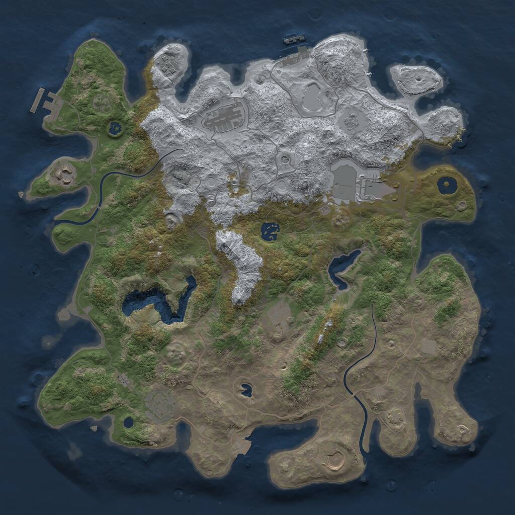 Rust Map: Procedural Map, Size: 4000, Seed: 1880817015, 14 Monuments