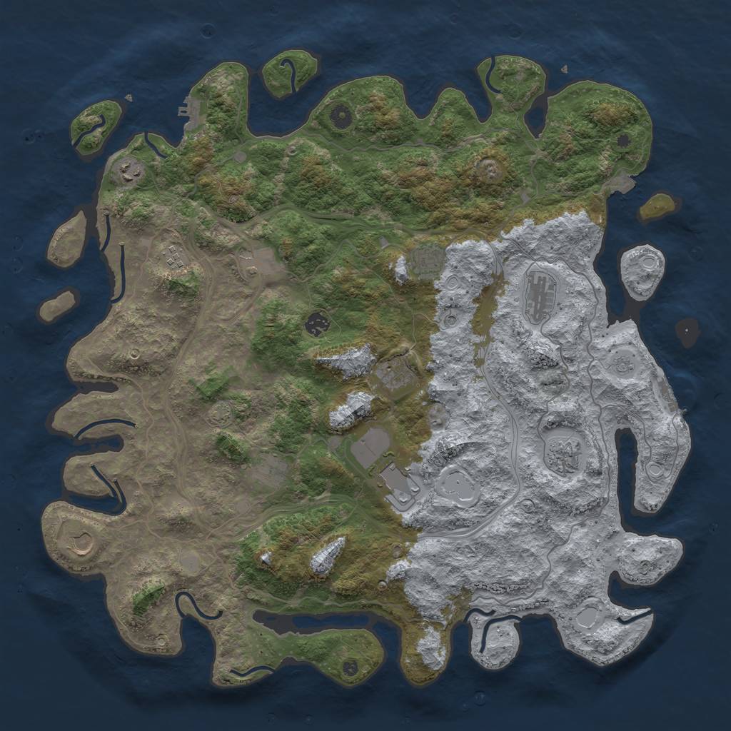 Rust Map: Procedural Map, Size: 4800, Seed: 1895231798, 19 Monuments