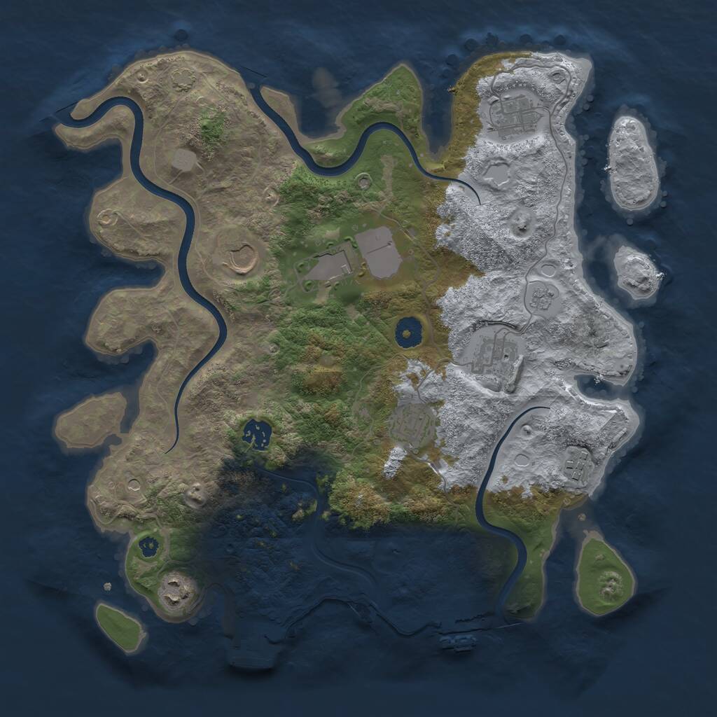 Rust Map: Procedural Map, Size: 3650, Seed: 157, 14 Monuments