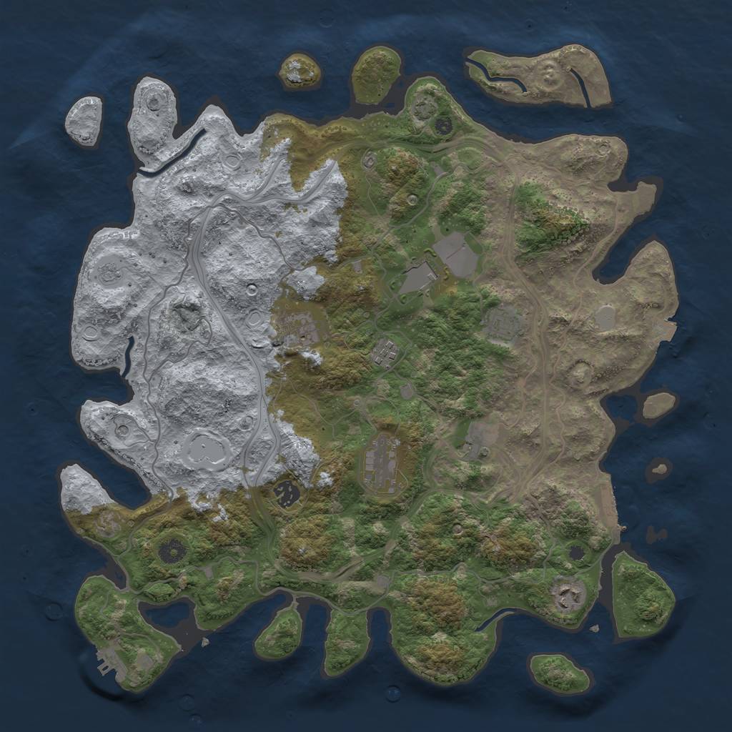 Rust Map: Procedural Map, Size: 4250, Seed: 1068612121, 16 Monuments