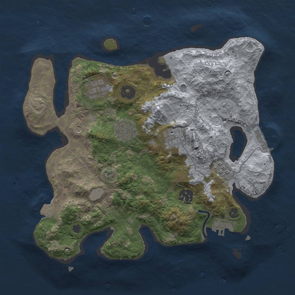 Rust Map: Procedural Map, Size: 3000, Seed: 667263071, 13 Monuments