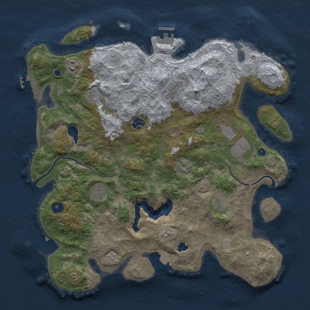 Rust Map: Procedural Map, Size: 4000, Seed: 41998518, 14 Monuments