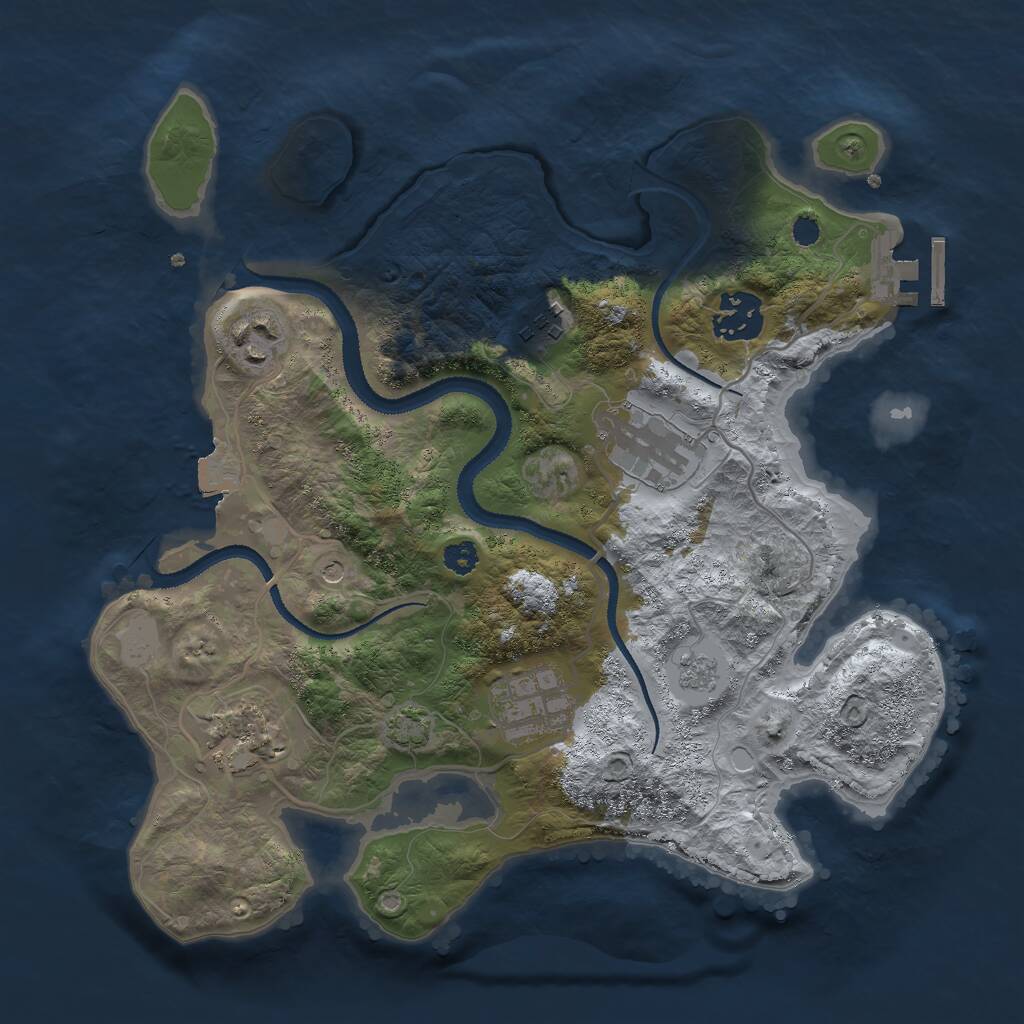 Rust Map: Procedural Map, Size: 3000, Seed: 18523, 11 Monuments
