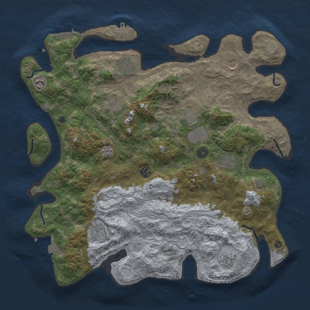 Rust Map: Procedural Map, Size: 4250, Seed: 5102023, 18 Monuments