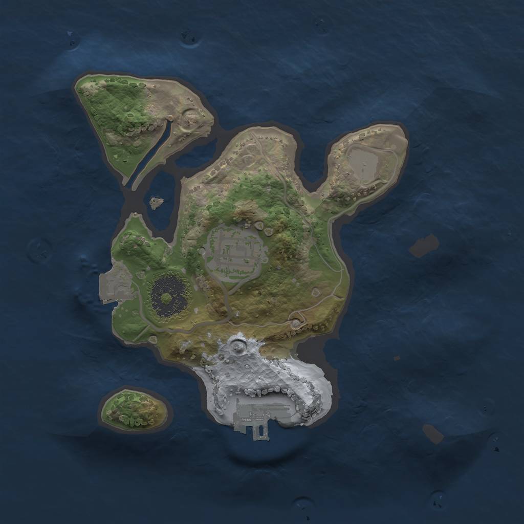 Rust Map: Procedural Map, Size: 2000, Seed: 647757358, 5 Monuments