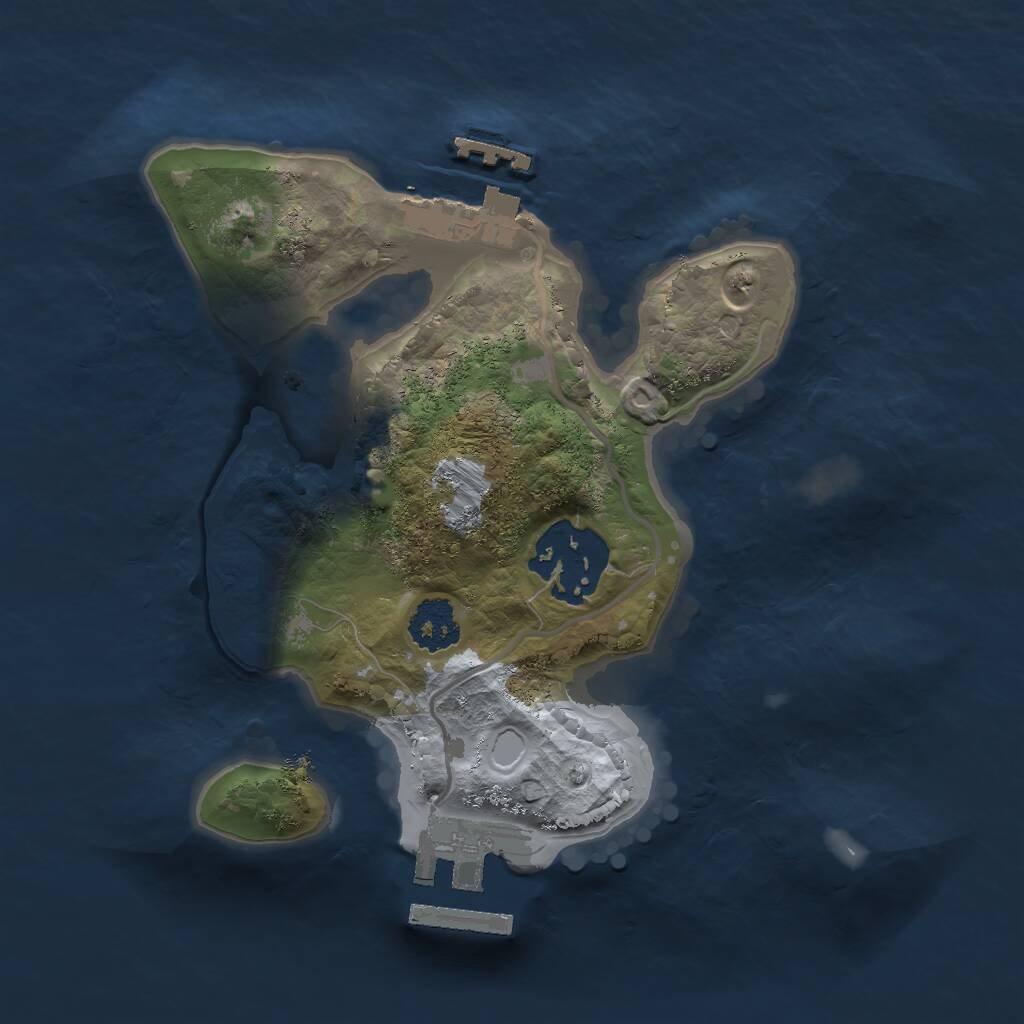 Rust Map: Procedural Map, Size: 2000, Seed: 647757358, 4 Monuments