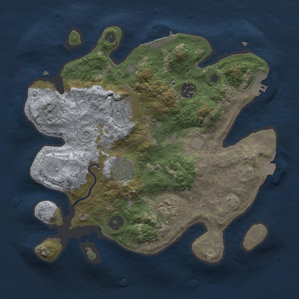 Rust Map: Procedural Map, Size: 3000, Seed: 323396274, 12 Monuments