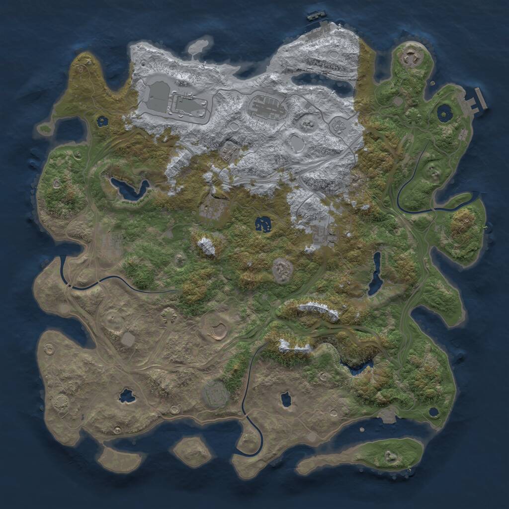 Rust Map: Procedural Map, Size: 4500, Seed: 20190, 16 Monuments