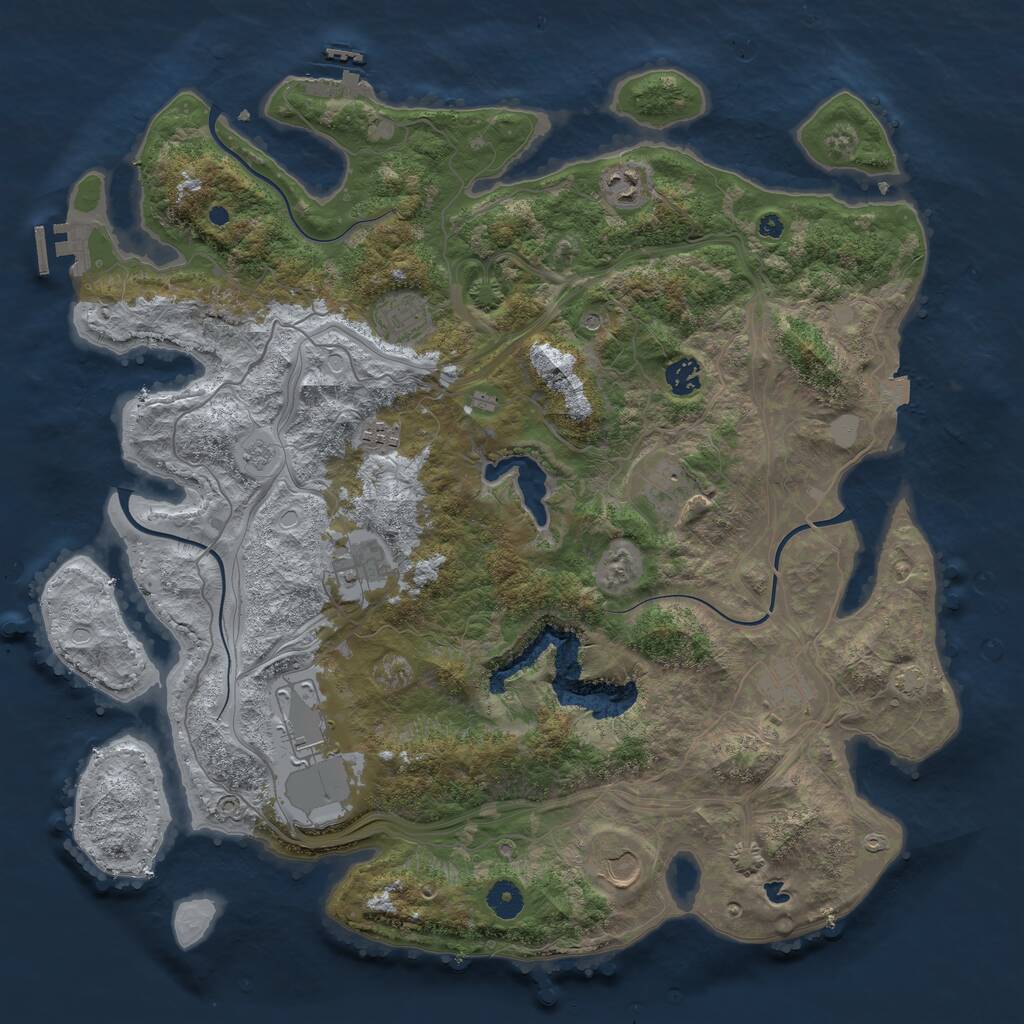 Rust Map: Procedural Map, Size: 4250, Seed: 59901778, 15 Monuments