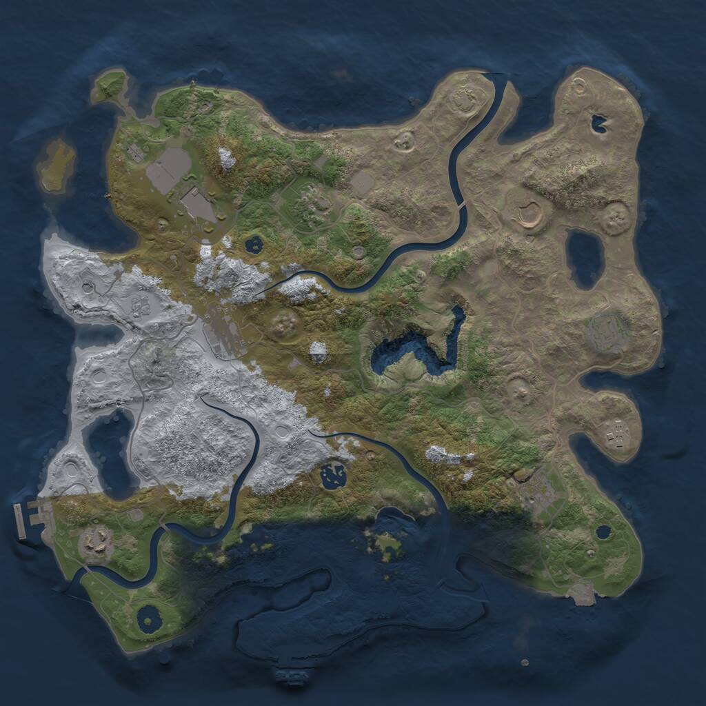 Rust Map: Procedural Map, Size: 4000, Seed: 324567, 15 Monuments