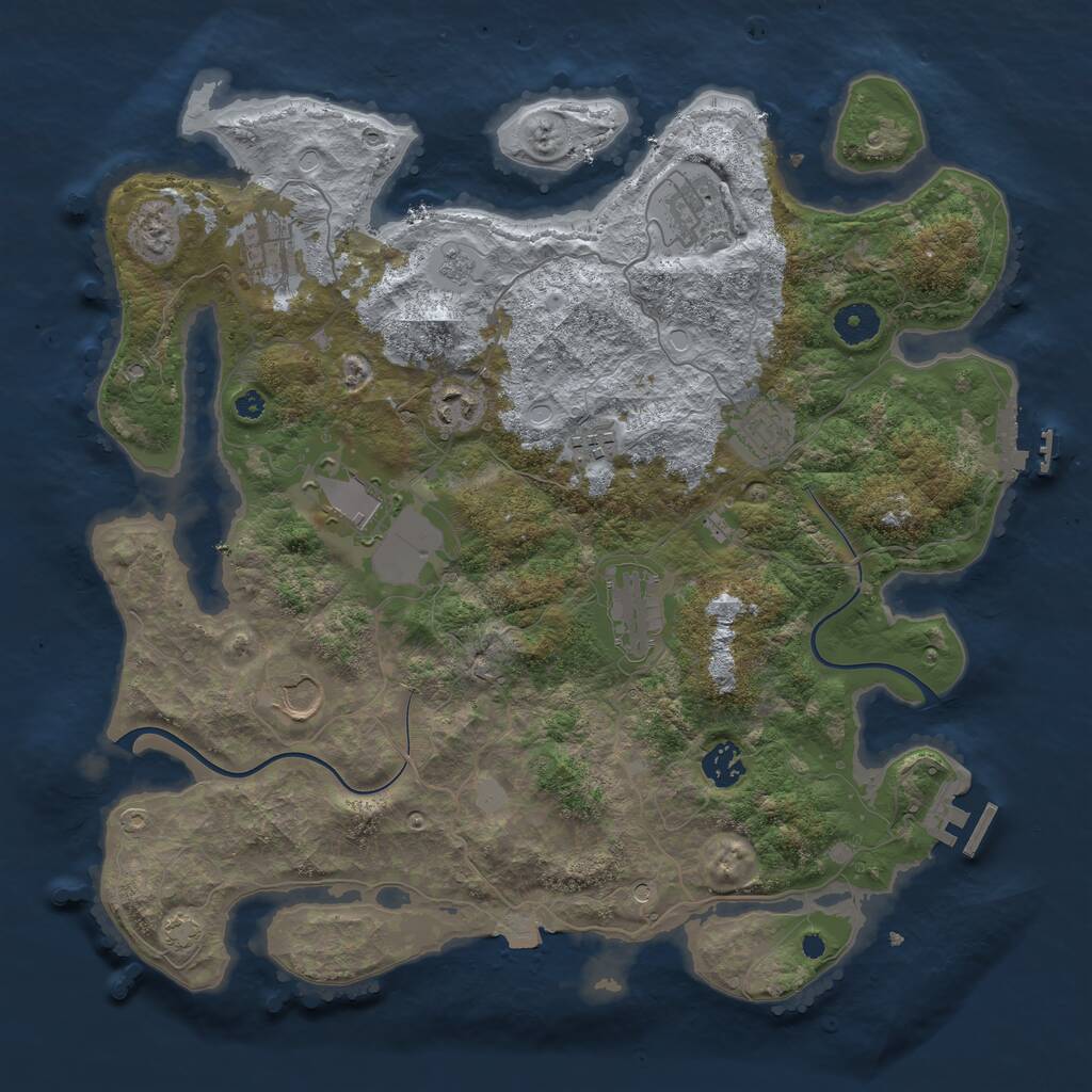 Rust Map: Procedural Map, Size: 3850, Seed: 71191240, 15 Monuments