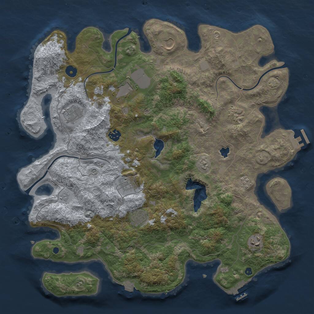 Rust Map: Procedural Map, Size: 4100, Seed: 40430779, 15 Monuments