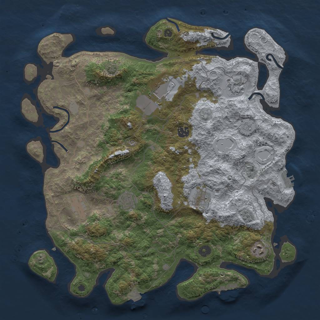 Rust Map: Procedural Map, Size: 4000, Seed: 71052149, 16 Monuments