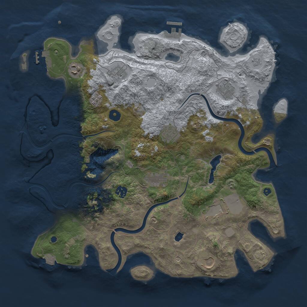 Rust Map: Procedural Map, Size: 4000, Seed: 2223, 15 Monuments