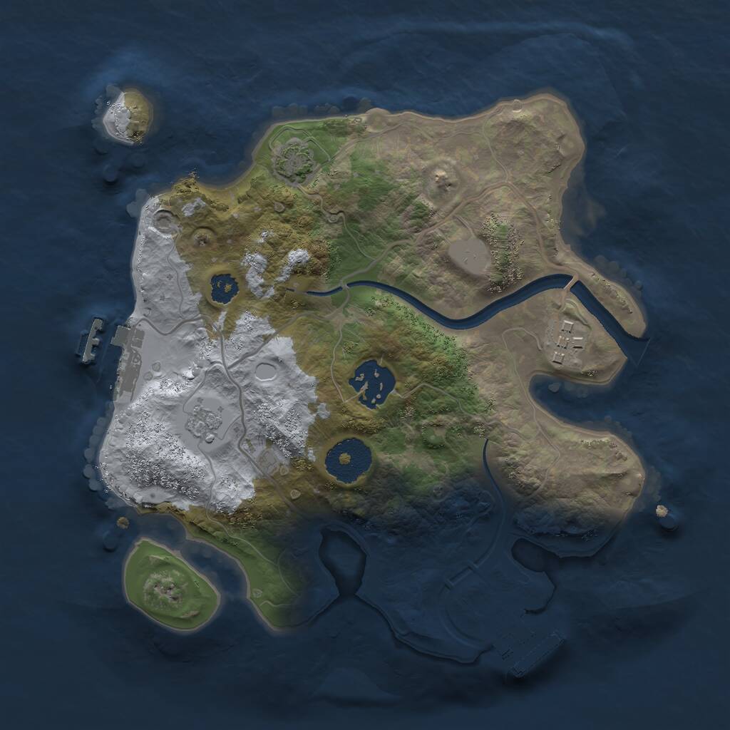 Rust Map: Procedural Map, Size: 2500, Seed: 9835260, 7 Monuments