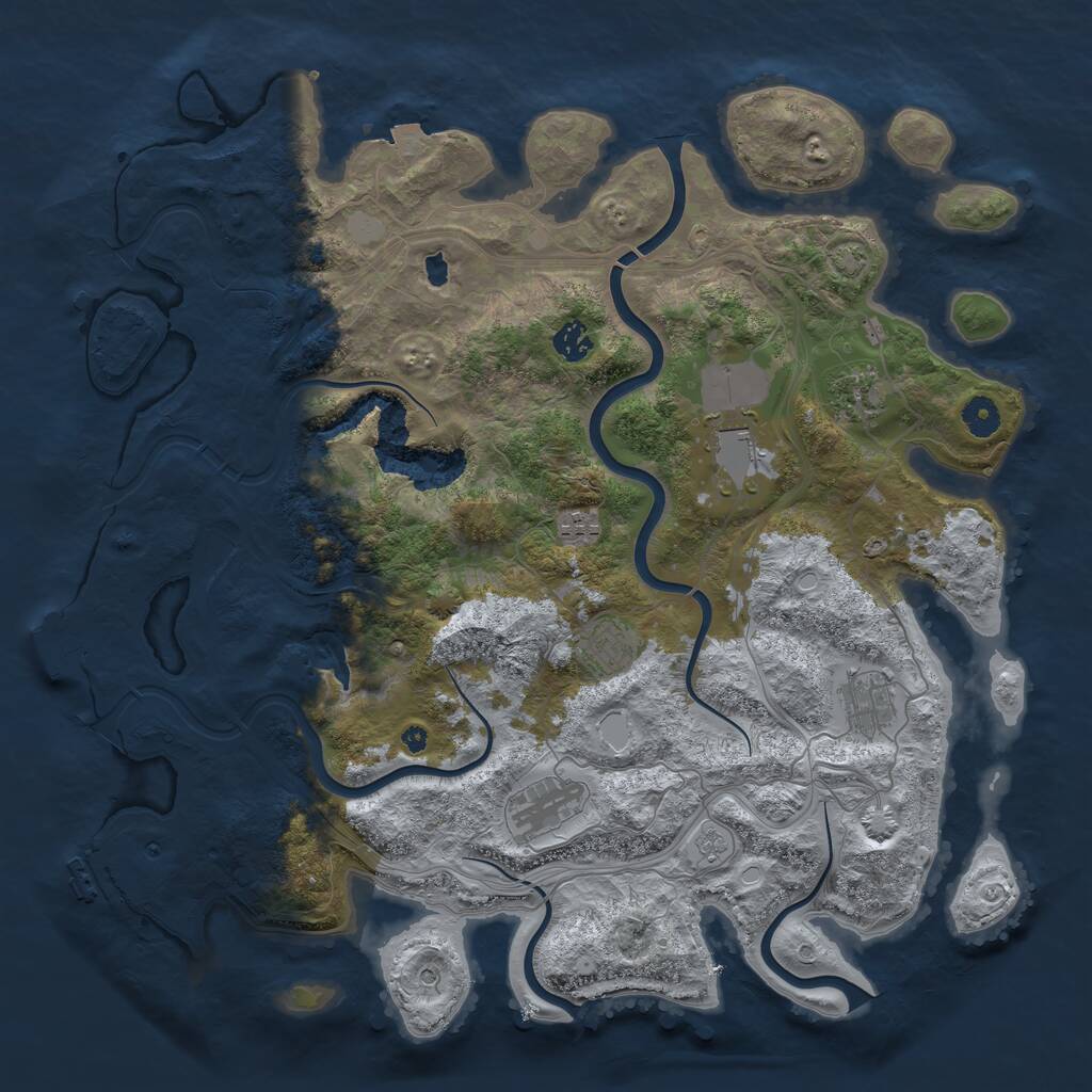 Rust Map: Procedural Map, Size: 4250, Seed: 119654831, 13 Monuments