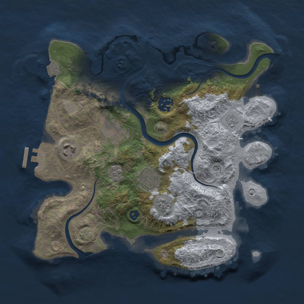 Rust Map: Procedural Map, Size: 3000, Seed: 8850012, 10 Monuments