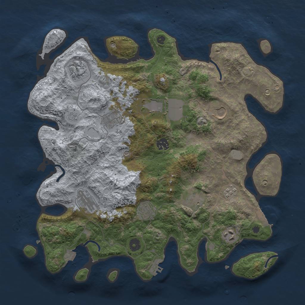 Rust Map: Procedural Map, Size: 3750, Seed: 39878741, 18 Monuments