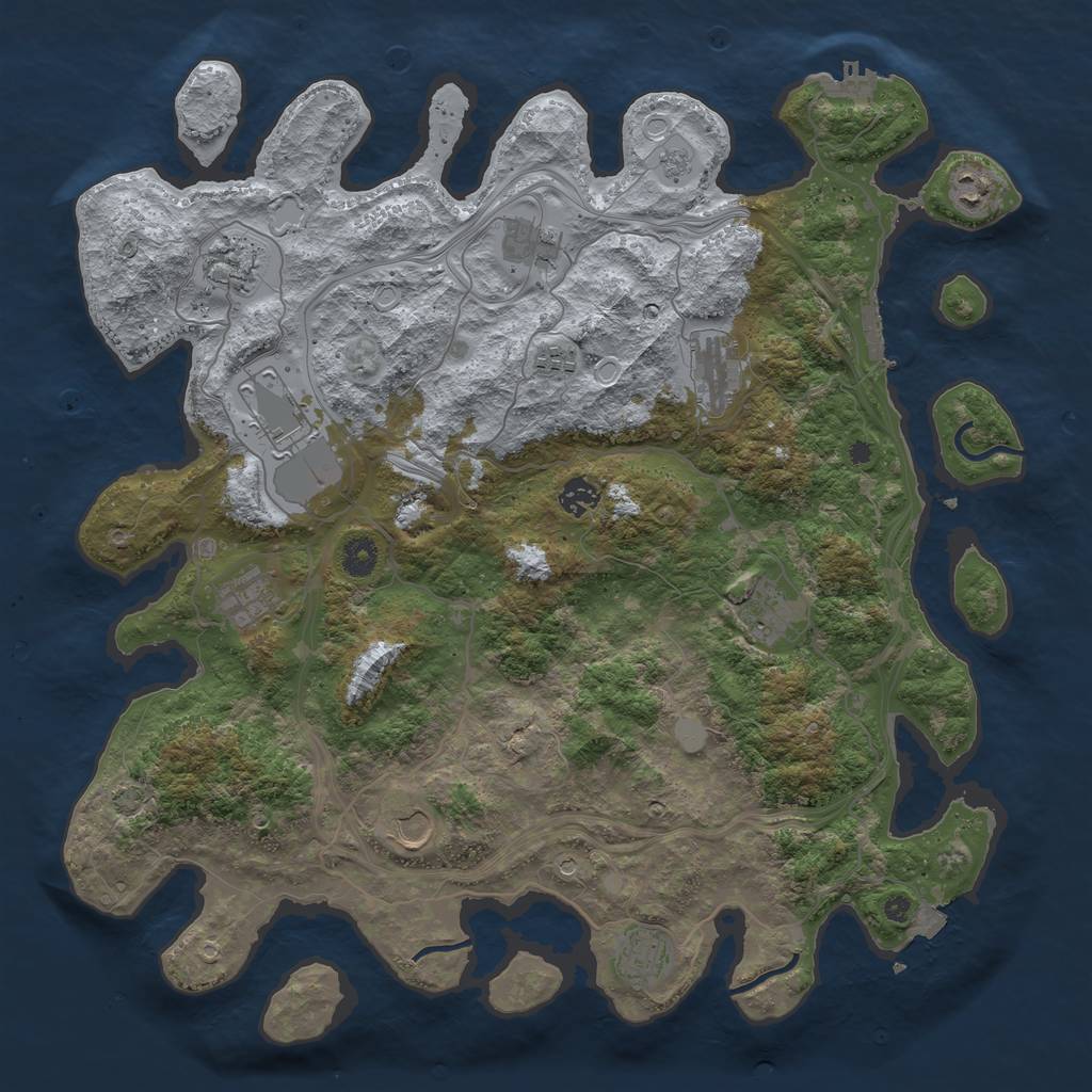 Rust Map: Procedural Map, Size: 4250, Seed: 51023, 19 Monuments