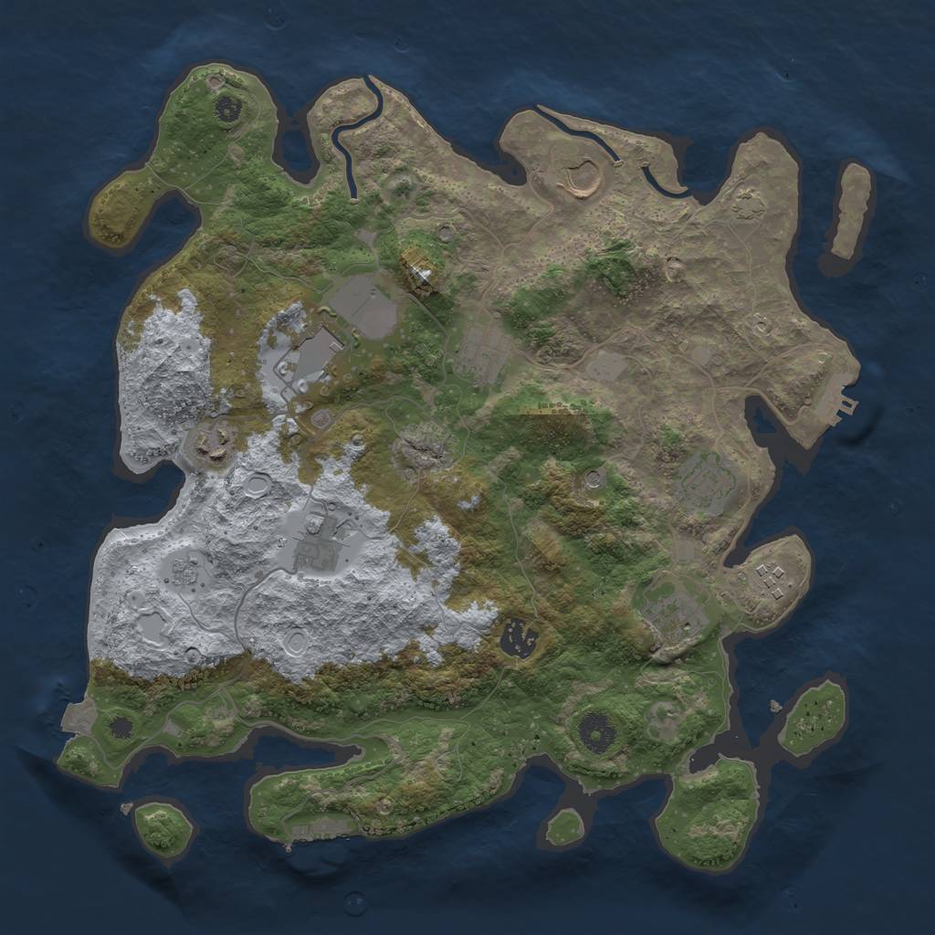 Rust Map: Procedural Map, Size: 3700, Seed: 17394722, 17 Monuments