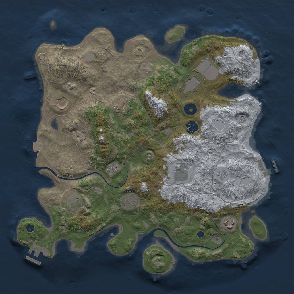 Rust Map: Procedural Map, Size: 3600, Seed: 83030044, 15 Monuments