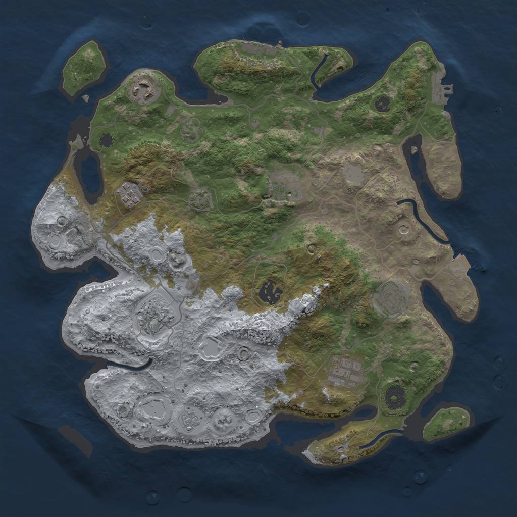 Rust Map: Procedural Map, Size: 3400, Seed: 23443767, 15 Monuments
