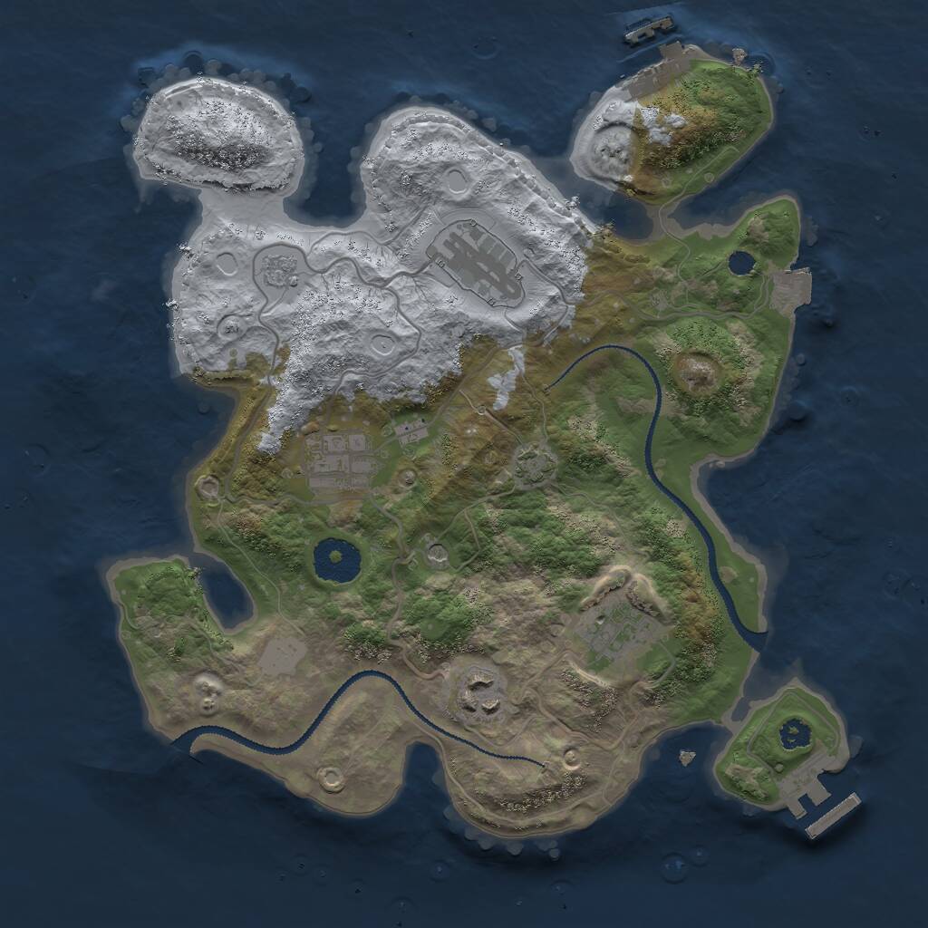 Rust Map: Procedural Map, Size: 3000, Seed: 23134, 10 Monuments