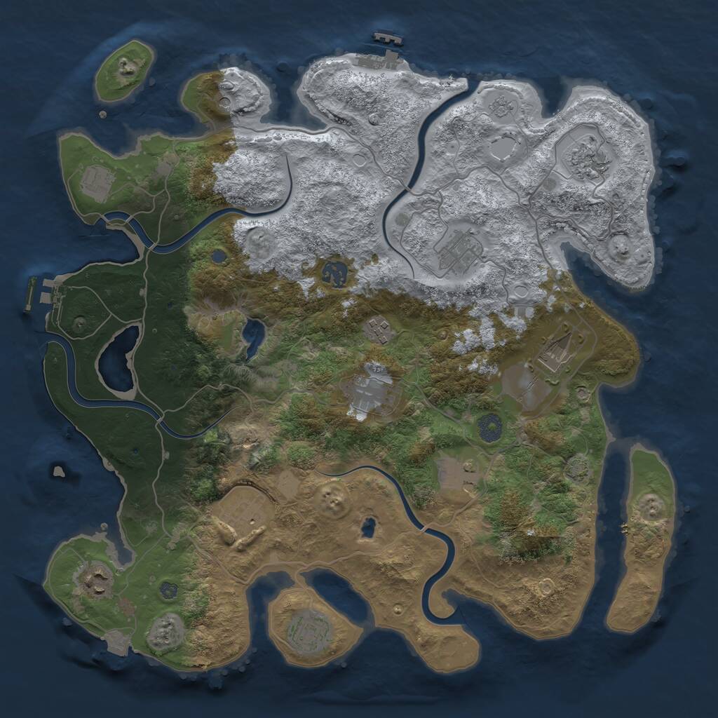Rust Map: Procedural Map, Size: 4000, Seed: 512516370, 18 Monuments