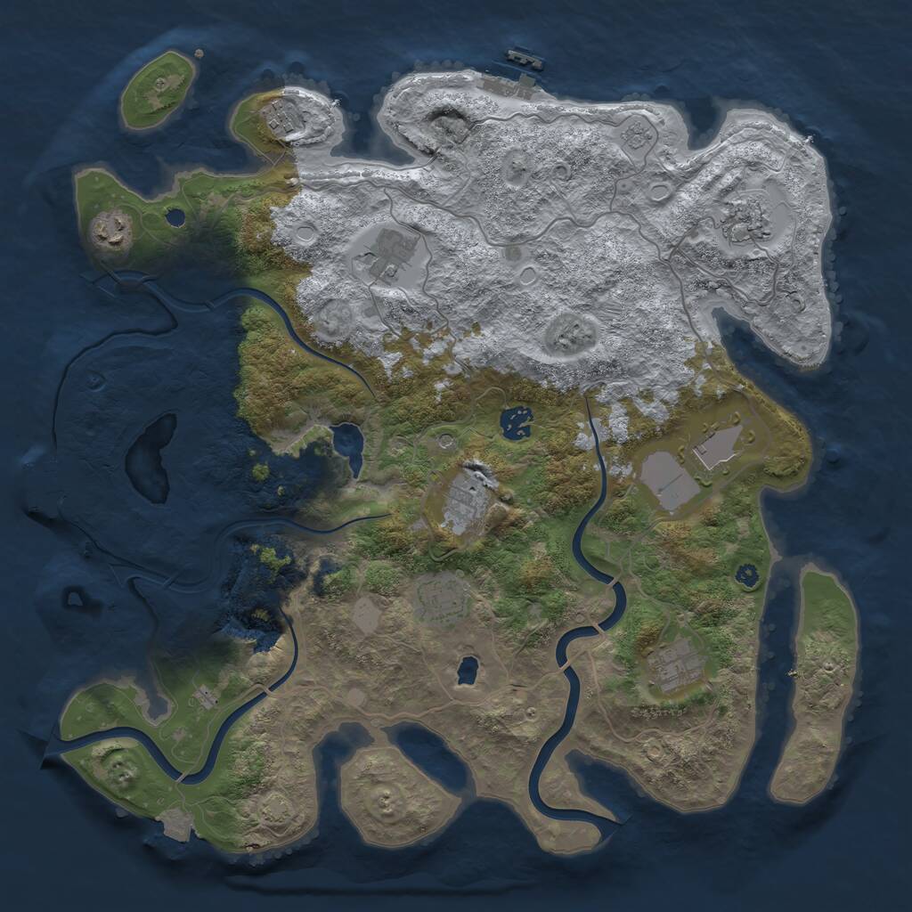 Rust Map: Procedural Map, Size: 4000, Seed: 512516370, 15 Monuments