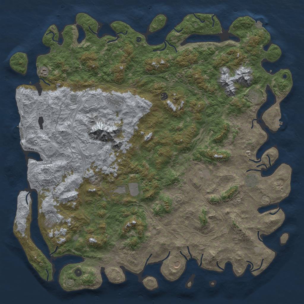Rust Map: Procedural Map, Size: 6000, Seed: 89375, 19 Monuments