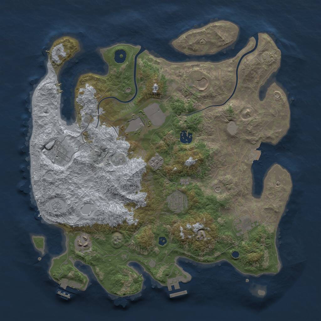 Rust Map: Procedural Map, Size: 3700, Seed: 1978976040, 14 Monuments