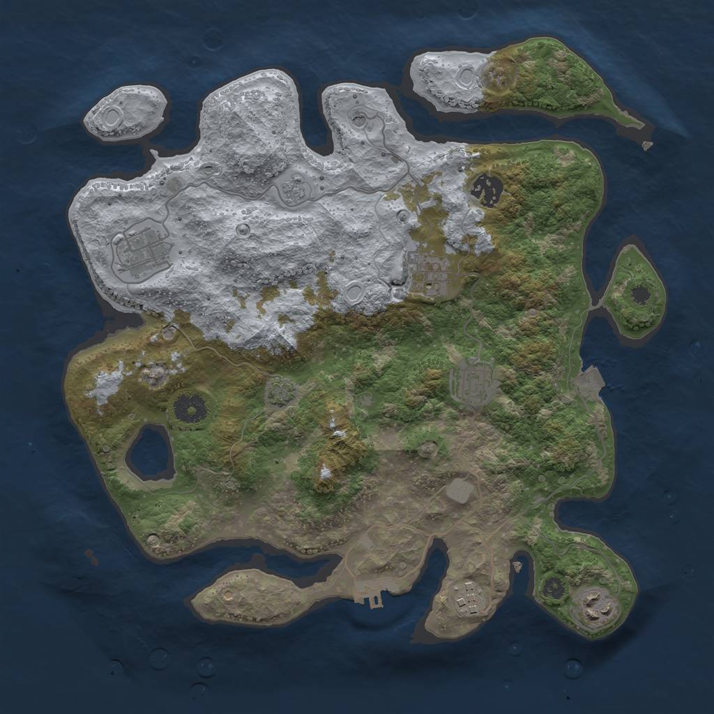 Rust Map: Procedural Map, Size: 3400, Seed: 95210938, 13 Monuments