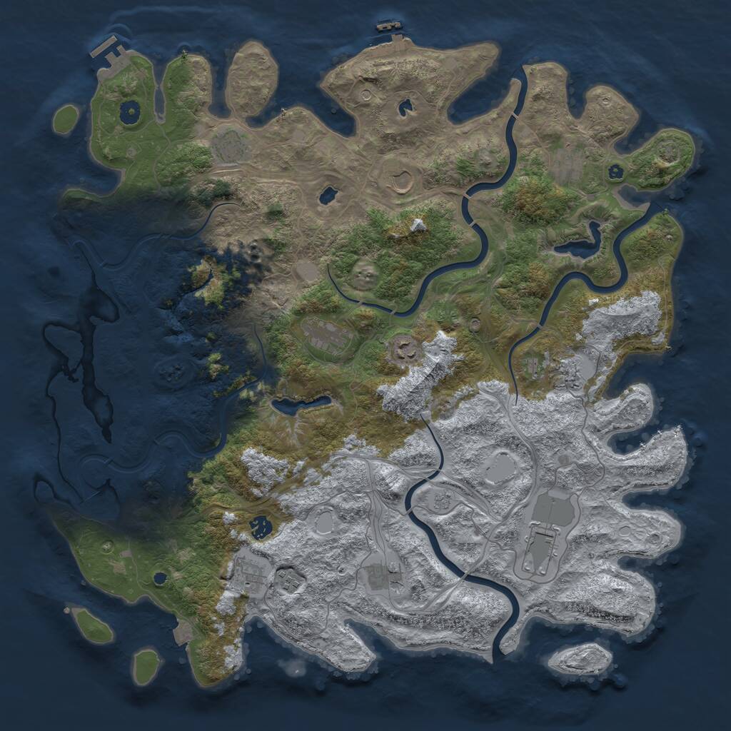 Rust Map: Procedural Map, Size: 4800, Seed: 2004745705, 17 Monuments