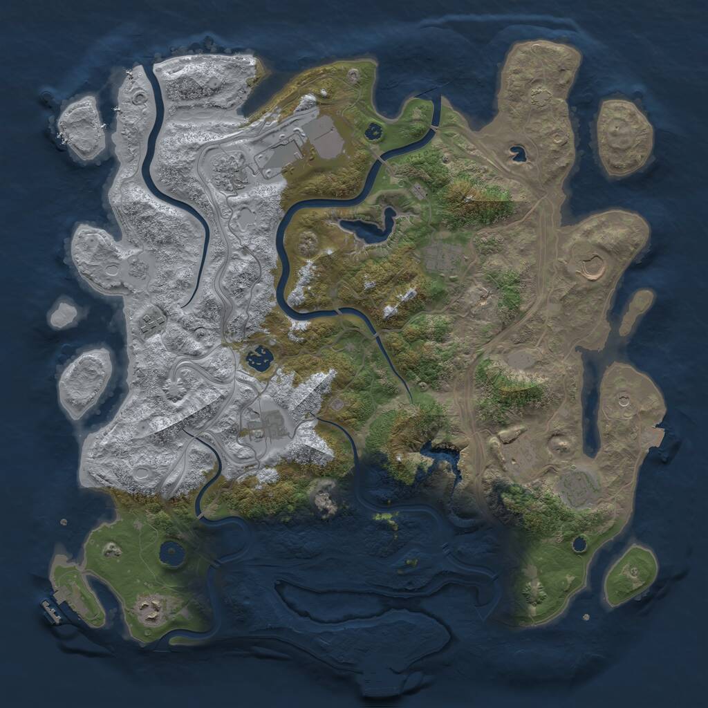Rust Map: Procedural Map, Size: 4250, Seed: 773398357, 16 Monuments