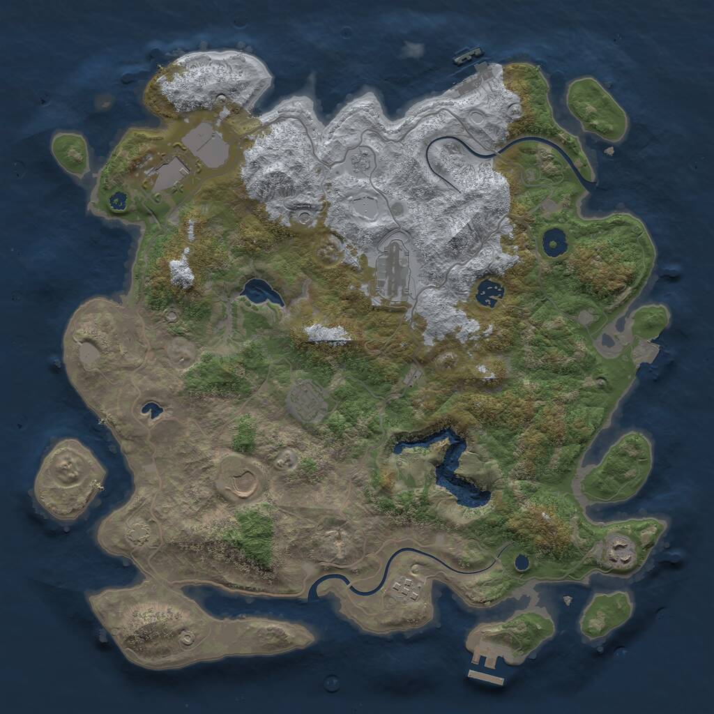 Rust Map: Procedural Map, Size: 4000, Seed: 15946536, 13 Monuments