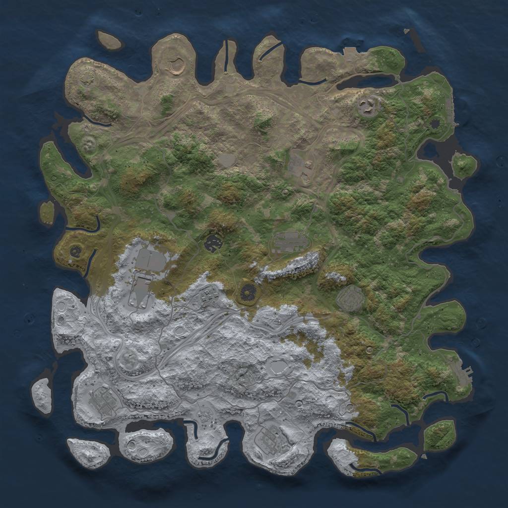 Rust Map: Procedural Map, Size: 4500, Seed: 812216274, 18 Monuments