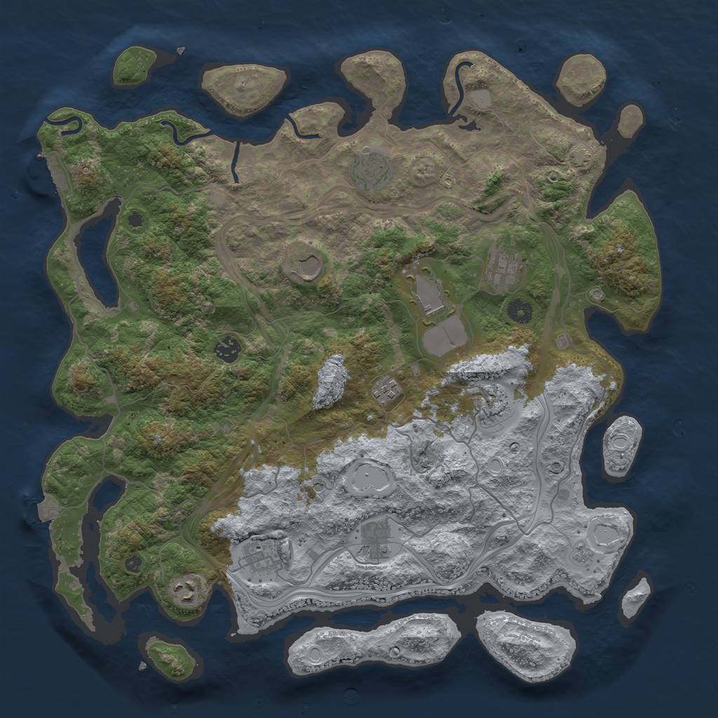 Rust Map: Procedural Map, Size: 4250, Seed: 815593118, 17 Monuments