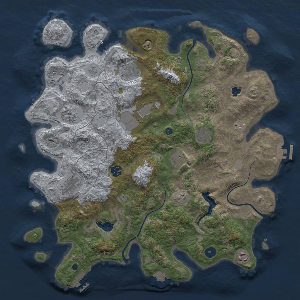Rust Map: Procedural Map, Size: 4100, Seed: 40864560, 15 Monuments