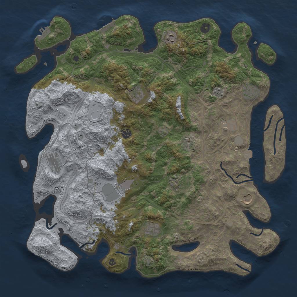 Rust Map: Procedural Map, Size: 4403, Seed: 2146117748, 19 Monuments