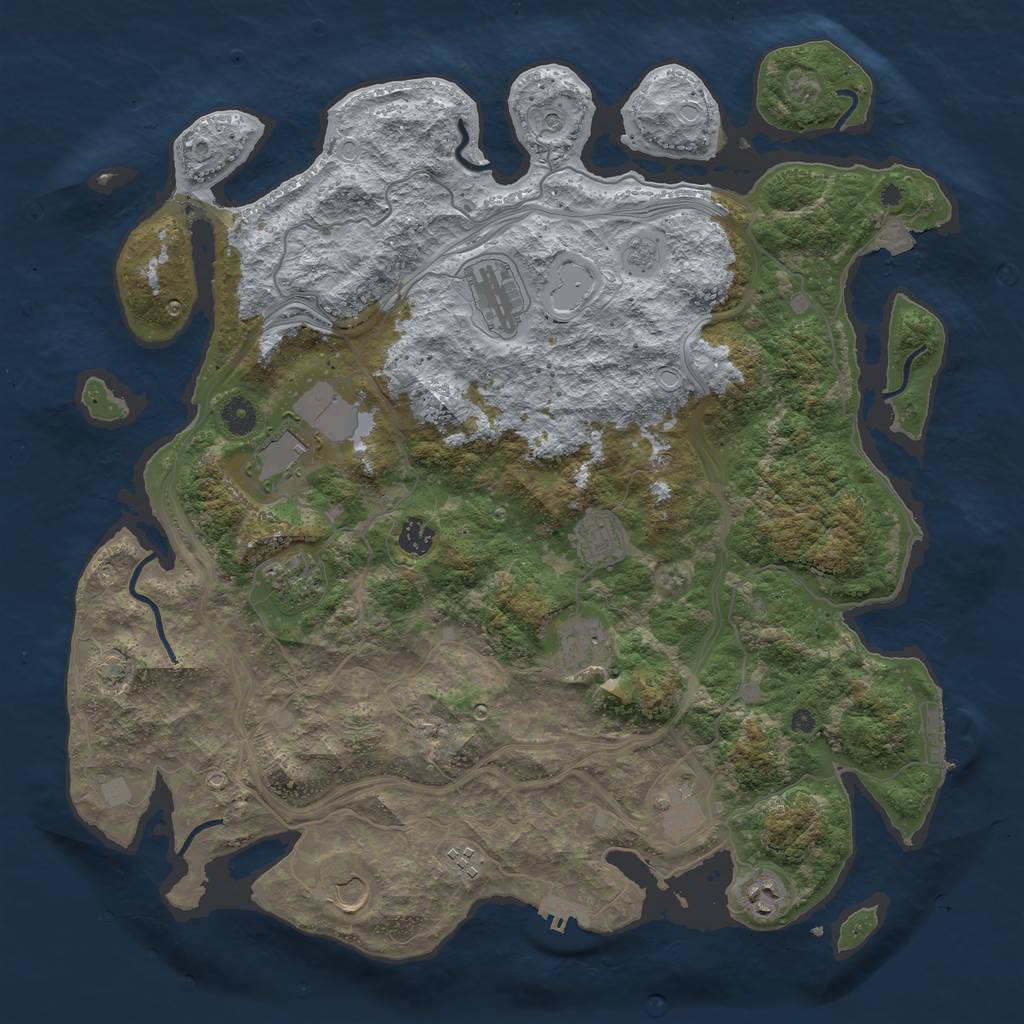 Rust Map: Procedural Map, Size: 4300, Seed: 72460318, 18 Monuments